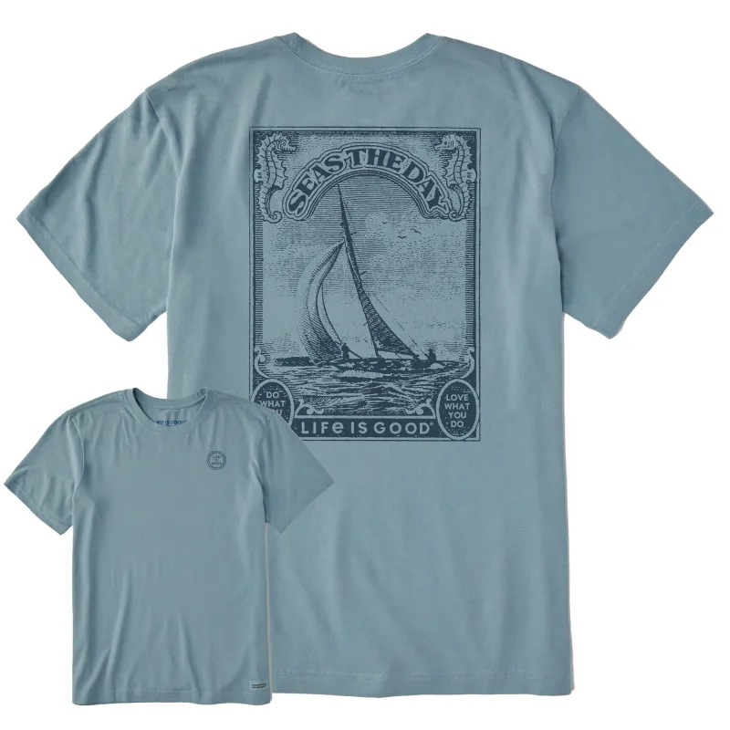 Men's Seas the Day Frame Short Sleeve Crusher Tee sold by Life is Good