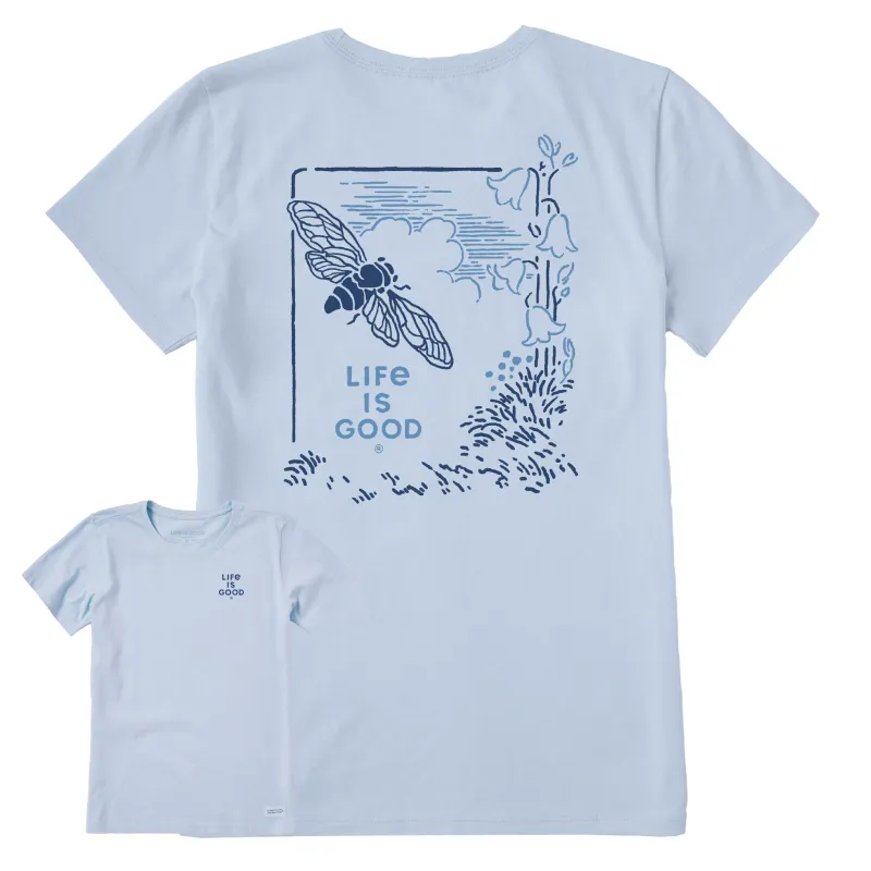 Women's Bumblebee Flowers Short Sleeve Crusher Tee sold by Life is Good