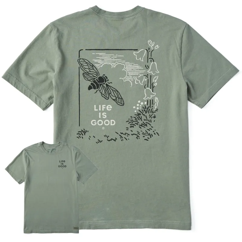 Men's Bumblebee Flowers Short Sleeve Crusher Tee sold by Life is Good