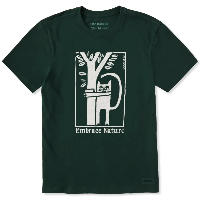 Men's Embrace Nature Cat Short Sleeve Crusher Tee sold by Life is Good