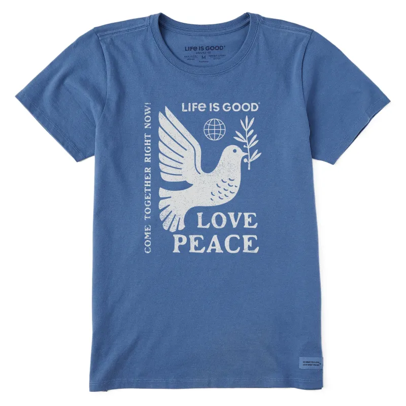 Women's Love Peace Short Sleeve Tee sold by Life is Good