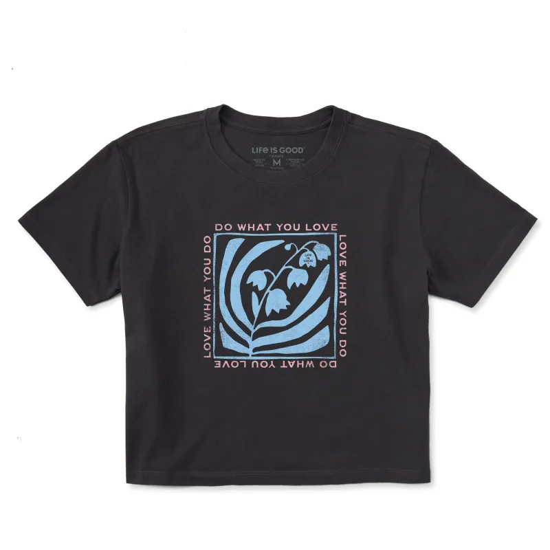 Women's Do What You Love Flower Box Short Sleeve Crusher Boxy Tee sold by Life is Good