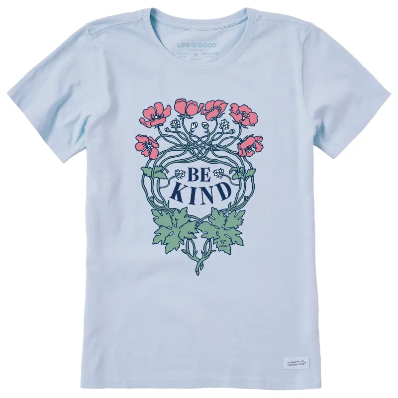 Women's Be Kind Flowers Short Sleeve Crusher Tee sold by Life is Good