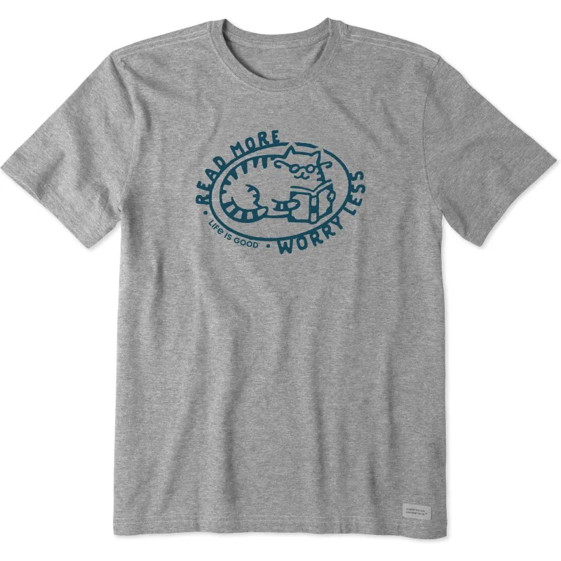 Men's Read More Cat Short Sleeve Tee sold by Life is Good
