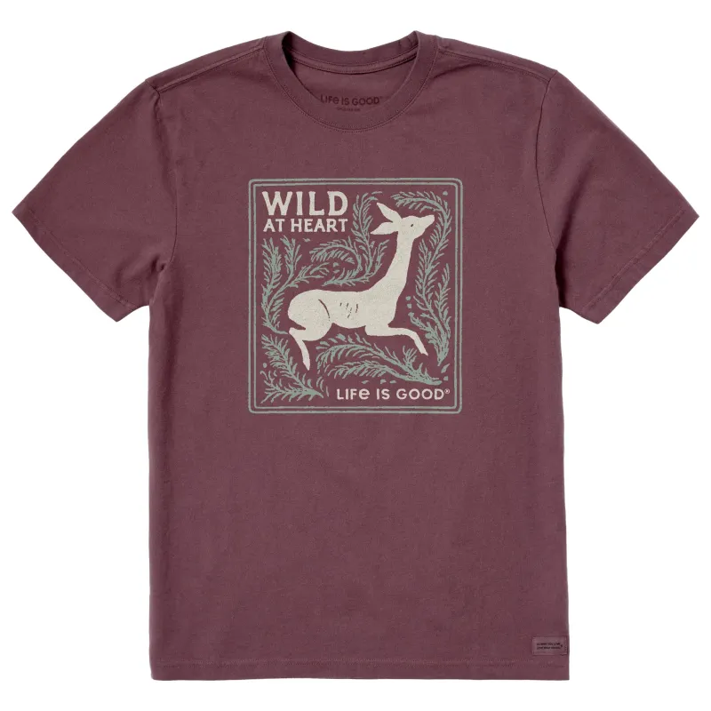 Men's Wild at Heart Deer Short Sleeve Crusher Tee sold by Life is Good
