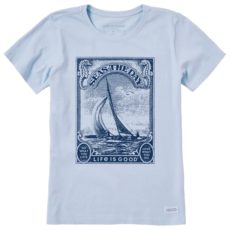 Women's Seas the Day Frame Short Sleeve Crusher Tee sold by Life is Good