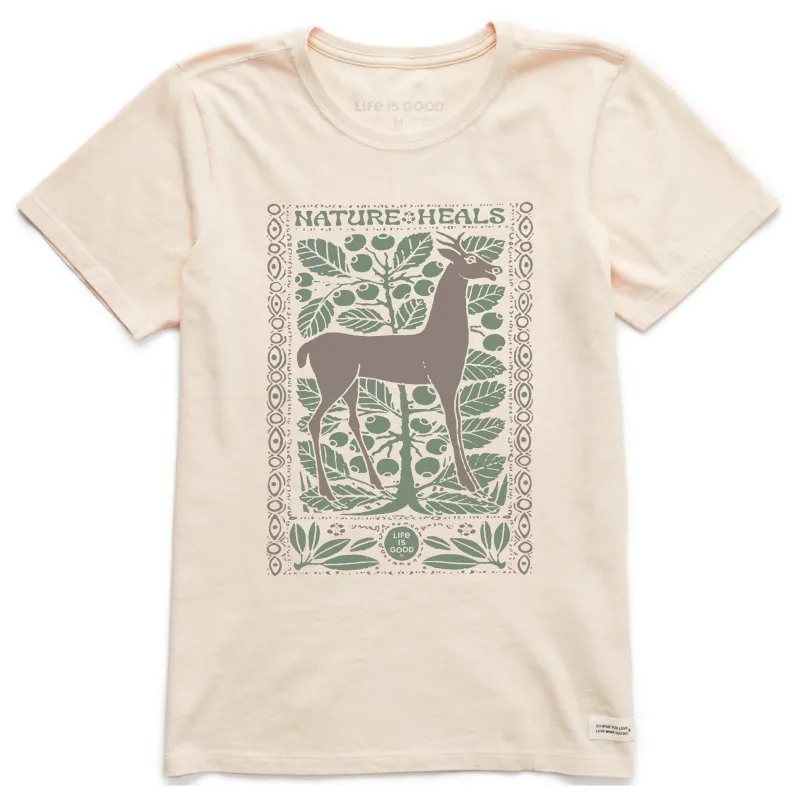 Women's Nature Heals Deer Short Sleeve Crusher Tee sold by Life is Good