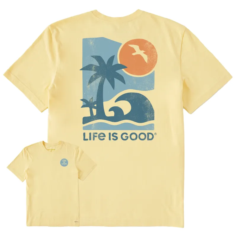 Men's Waves on the Beach Short Sleeve Crusher Tee sold by Life is Good