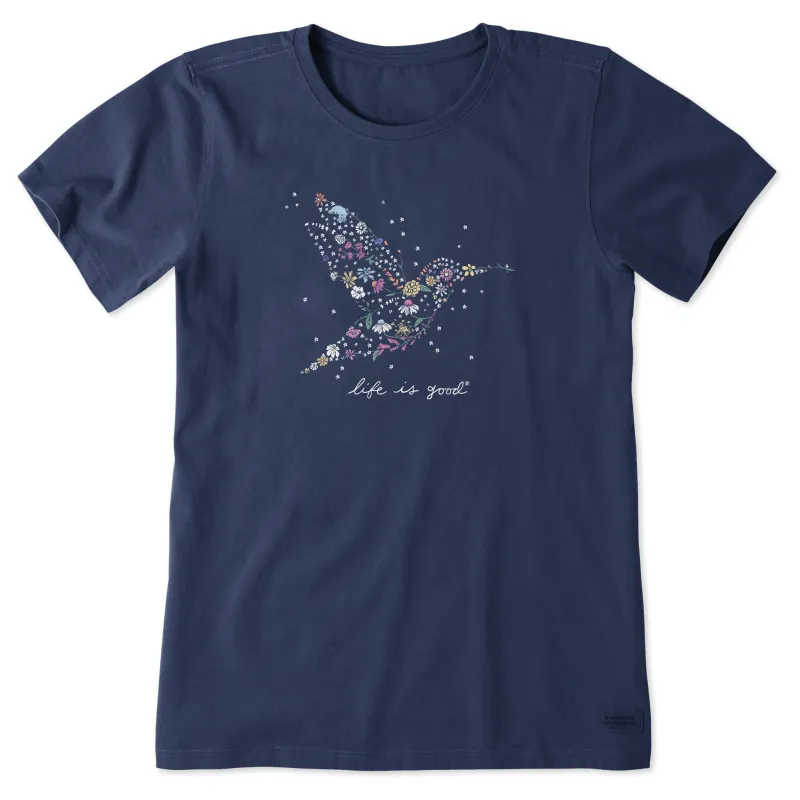 Women's Wildflower Hummingbird Short Sleeve Tee sold by Life is Good