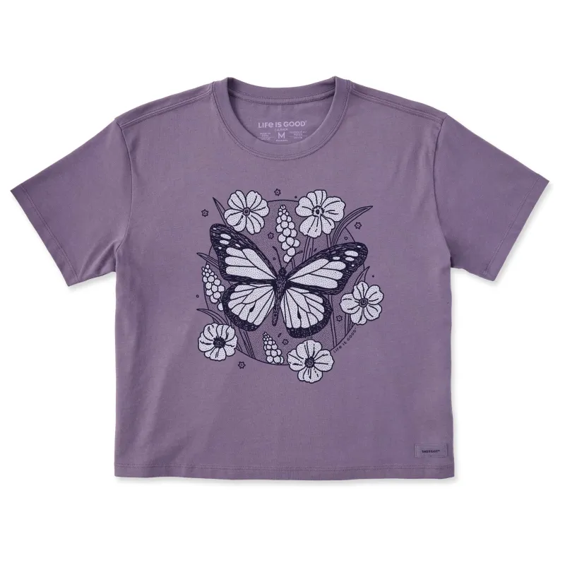 Women's Butterfly Bloom Short Sleeve Crusher Boxy Tee sold by Life is Good
