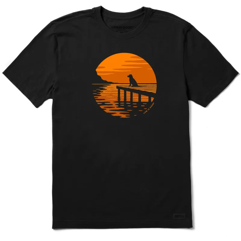 Men's Lonely Dock Dog Short Sleeve Tee sold by Life is Good