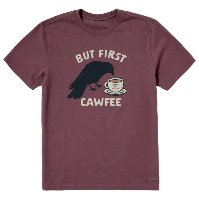 Men's But first Cawfee Short Sleeve Crusher Tee sold by Life is Good