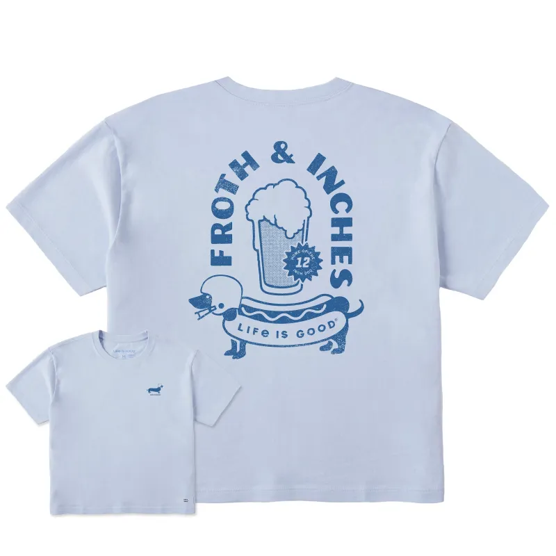 Women's Froth and Inches Short Sleeve Crusher Boxy Tee sold by Life is Good