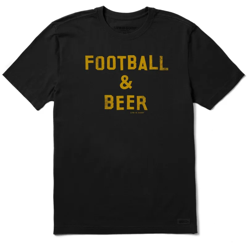 Men's Football Beer Short Sleeve Tee sold by Life is Good