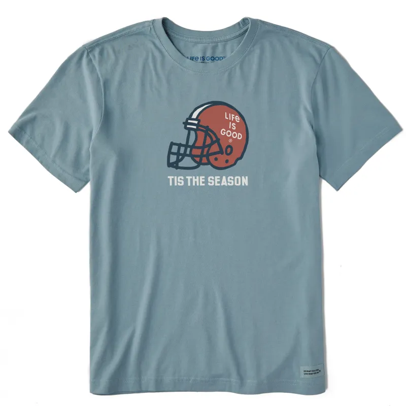 Men's Tis the Season Big Helmet Short Sleeve Crusher Tee sold by Life is Good