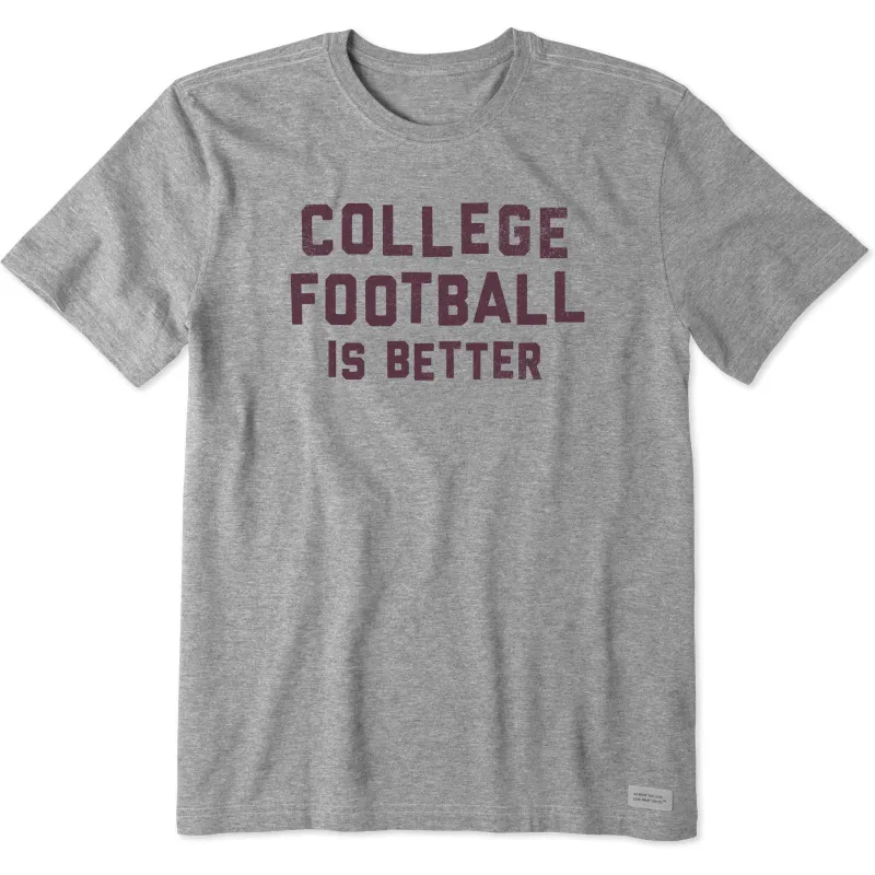 Men's College Football is Better Short Sleeve Tee sold by Life is Good