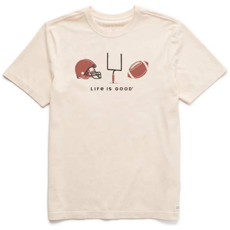 Men's Football Trio Short Sleeve Crusher Tee sold by Life is Good