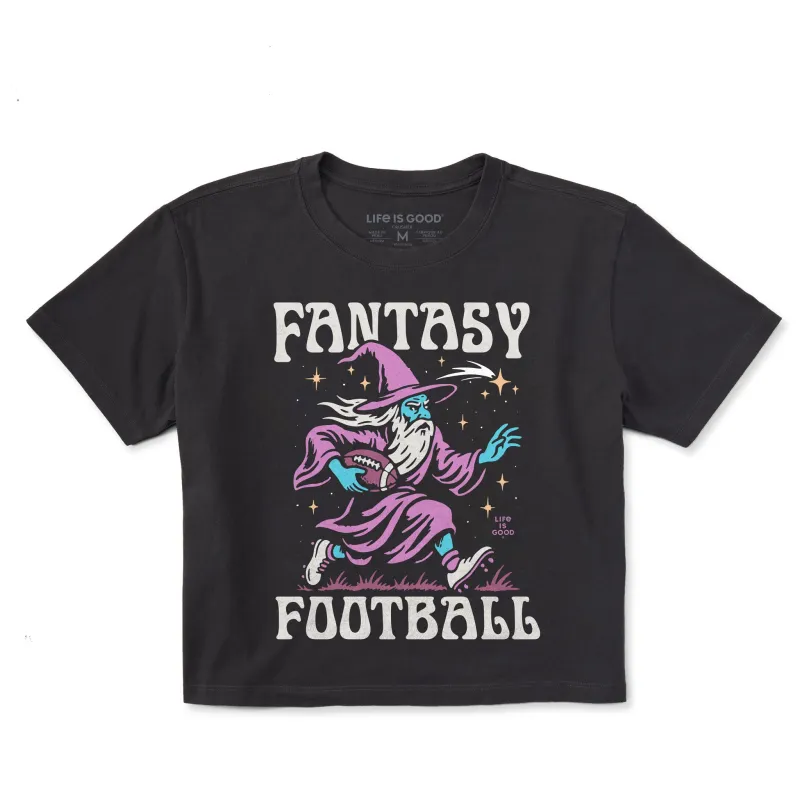 Women's Fantasy Football Rushing Wizard Short Sleeve Crusher Boxy Tee sold by Life is Good
