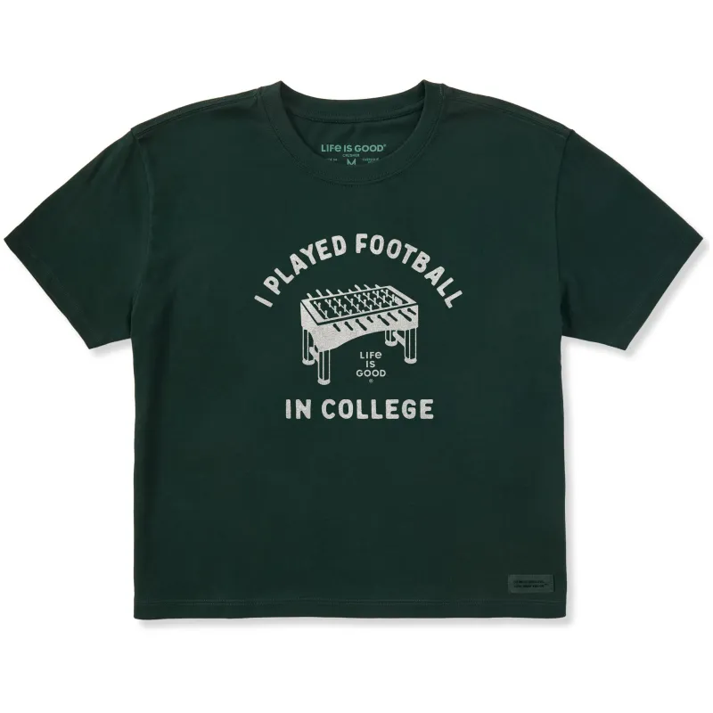 Women's I Played Football in College Short Sleeve Crusher Boxy Tee sold by Life is Good