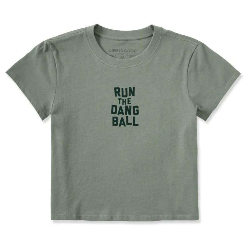 Women's Run the Dang Ball Crusher-LITE Shrunken Tee sold by Life is Good