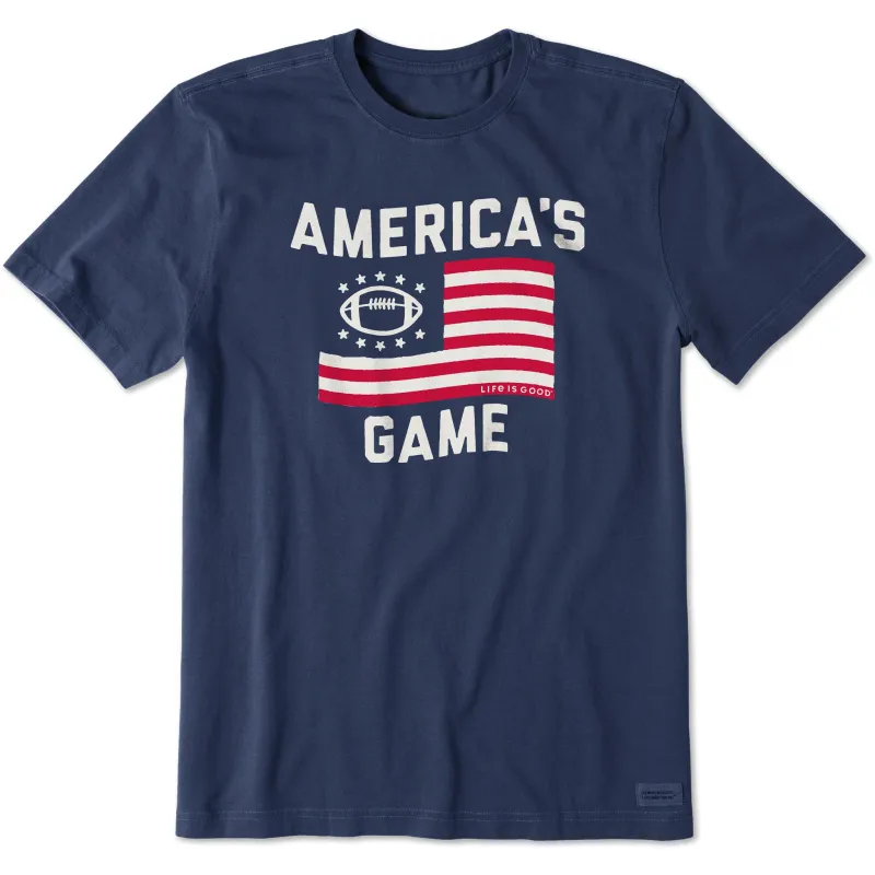 Men's America's Game Football Short Sleeve Tee sold by Life is Good