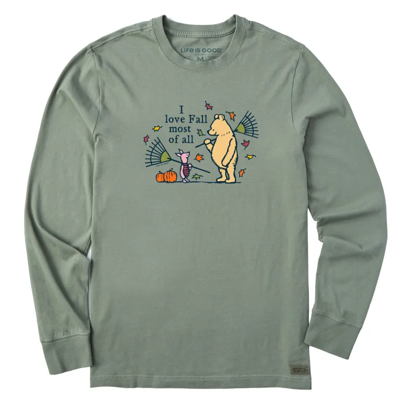 Men's Winnie I love Fall Most of All Long Sleeve Crusher Tee made by Life is Good