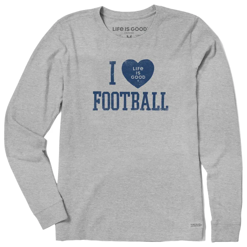 Women's Love Football Long Sleeve Crusher Tee sold by Life is Good