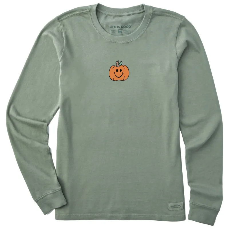Women's Smiley Pumpkin Long Sleeve Crusher Tee made by Life is Good