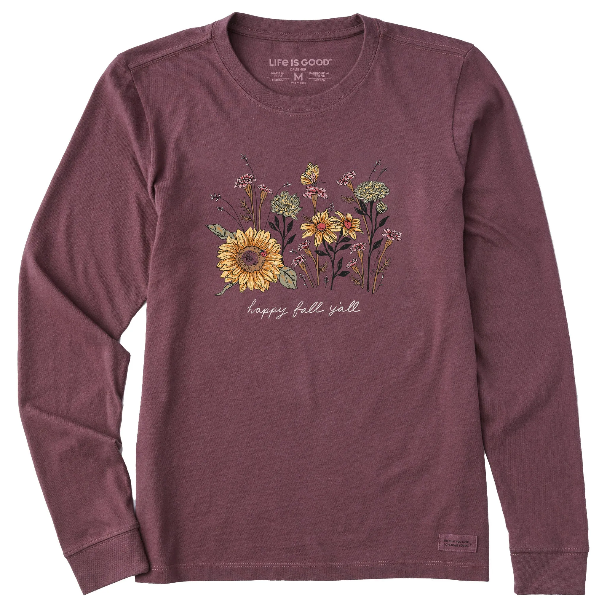 Women's Happy Fall Flowers Long Sleeve Crusher Tee sold by Life is Good product image thumbnail 3