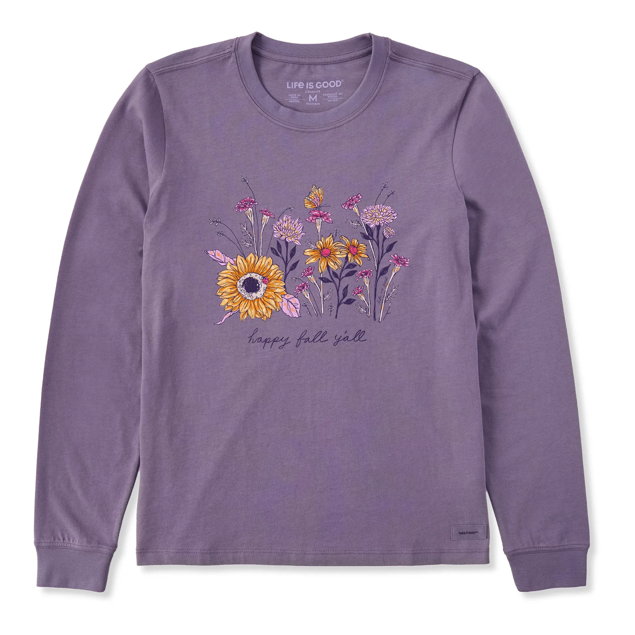 Women's Happy Fall Flowers Long Sleeve Crusher Tee sold by Life is Good product image thumbnail 5