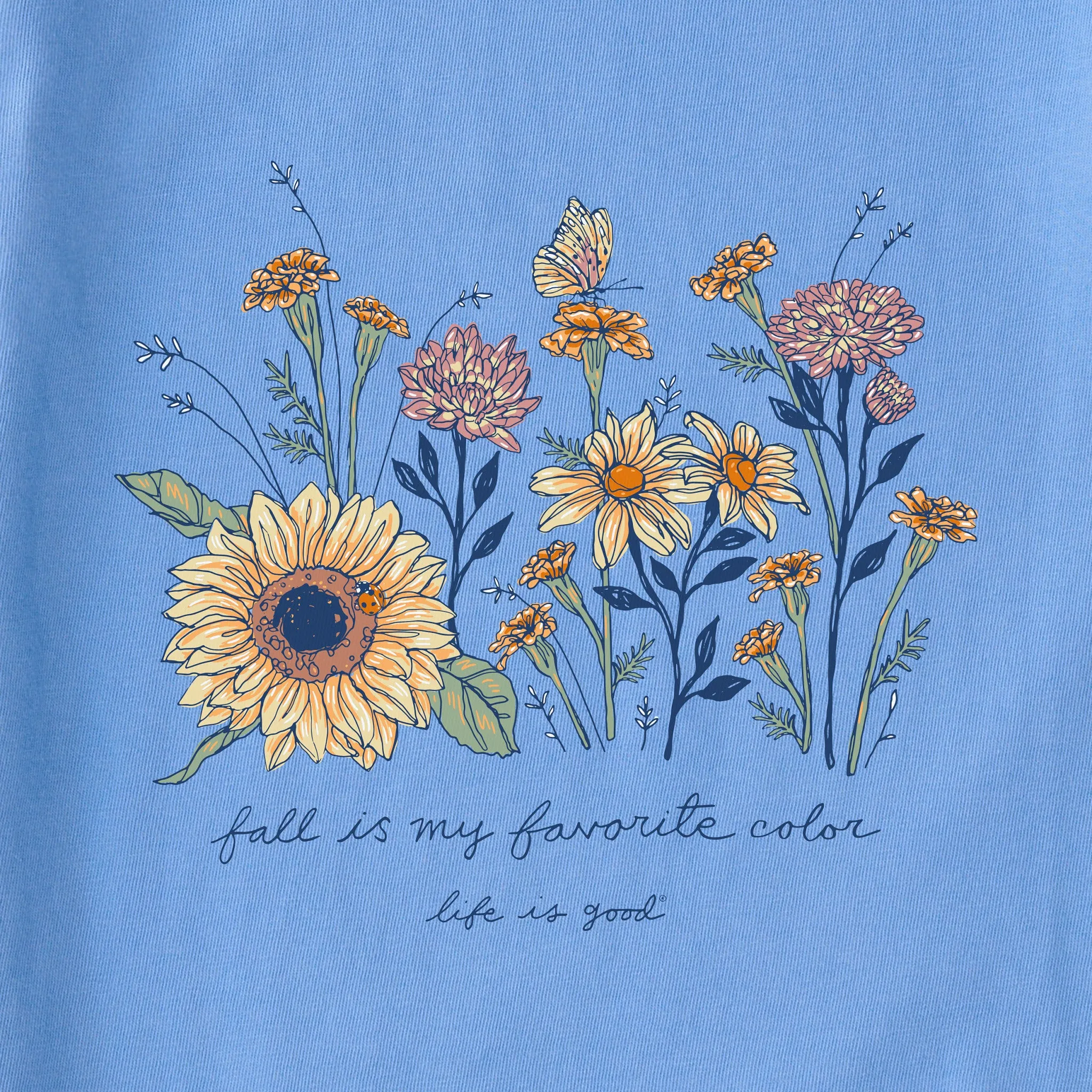 Women's Fall Favorite Color Flowers Long Sleeve Crusher Tee sold by Life is Good product image thumbnail 2