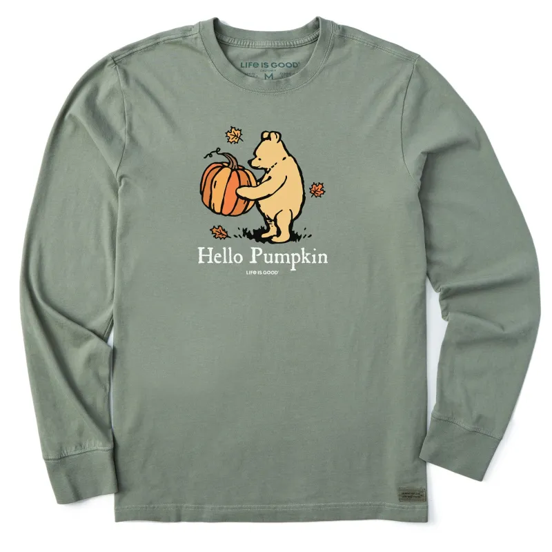 Men's Winnie Hello Pumpkin Long Sleeve Crusher Tee sold by Life is Good