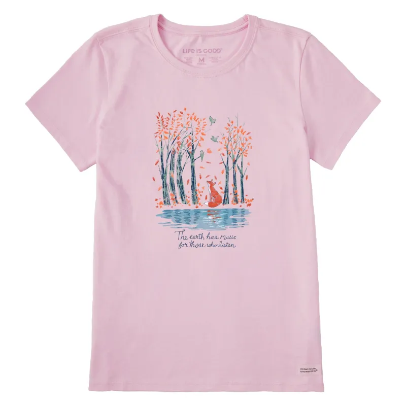 Women's Earth Has Music Foxy Lake Short Sleeve Crusher Tee sold by Life is Good