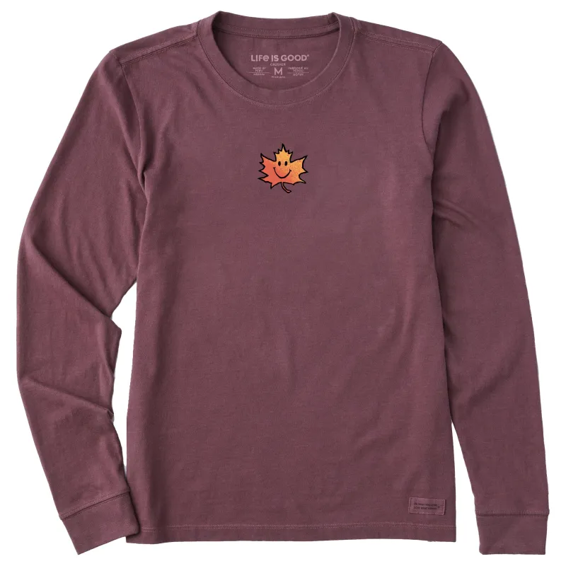 Women's Maple Smile Long Sleeve Crusher Tee sold by Life is Good