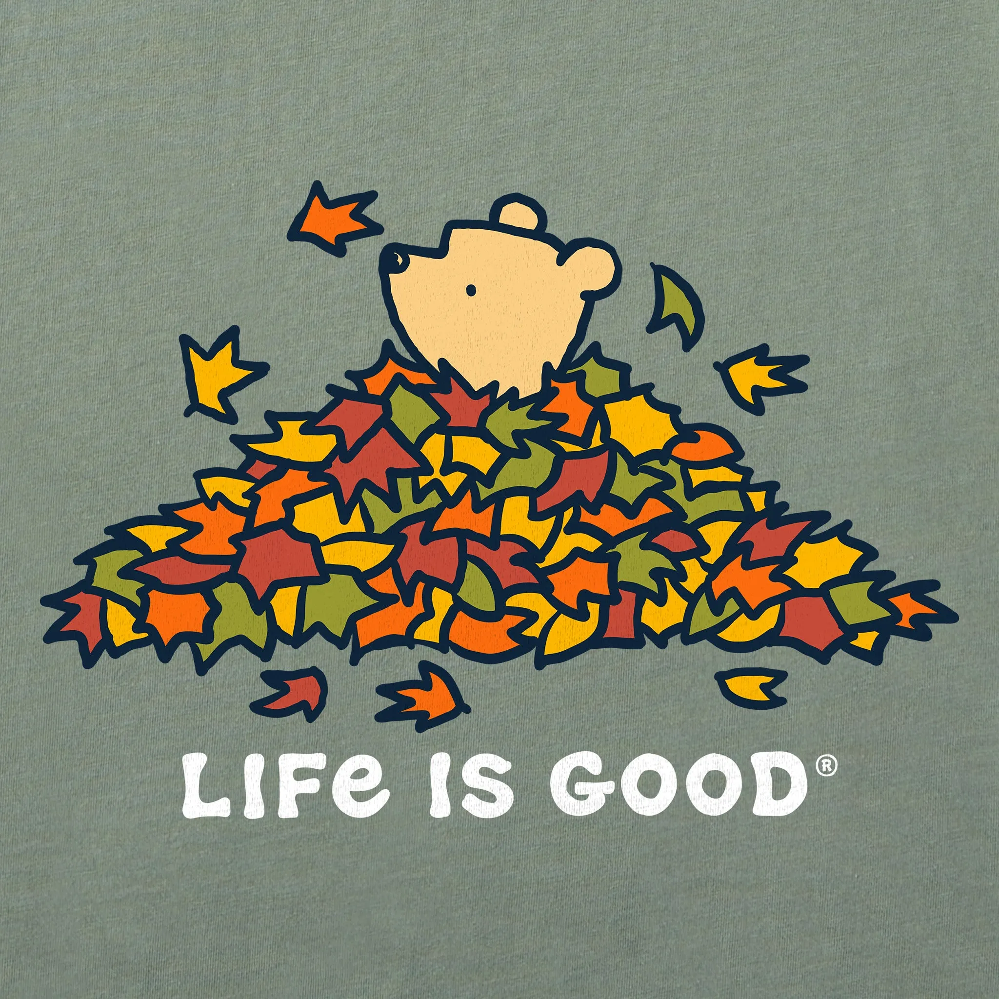 Women's Winnie Leaf Pile Long Sleeve Crusher Boxy Tee sold by Life is Good product image thumbnail 2