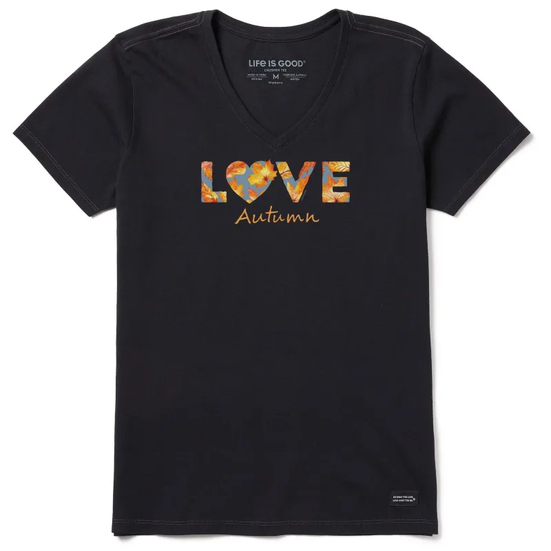 Women's LOVE Autumn Short Sleeve Crusher Vee sold by Life is Good
