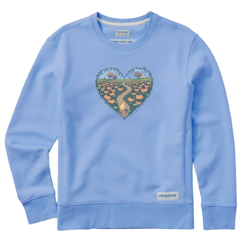 Women's Winnie & P Pumpkin Patch Heart Simply True Fleece Crew sold by Life is Good