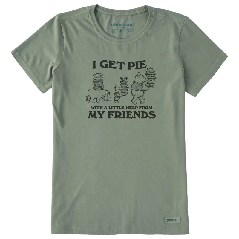 Women's Pie with a Little Help From My Friends Short Sleeve Crusher Tee made by Life is Good