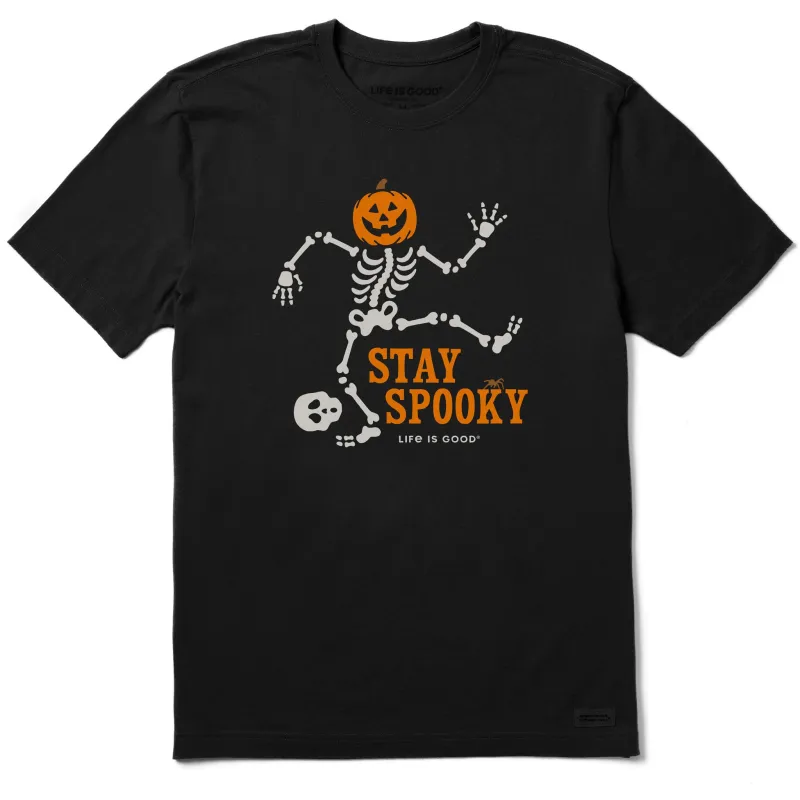 Men's Stay Spooky Skeleton Short Sleeve Crusher Tee sold by Life is Good