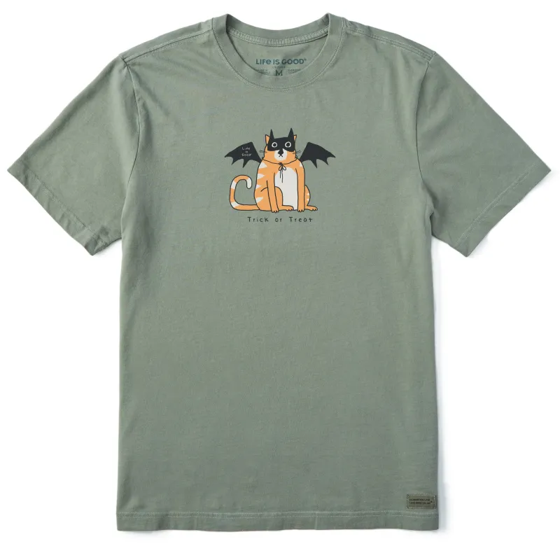 Men's Trick or Treat Bat Cat Short Sleeve Crusher Tee sold by Life is Good