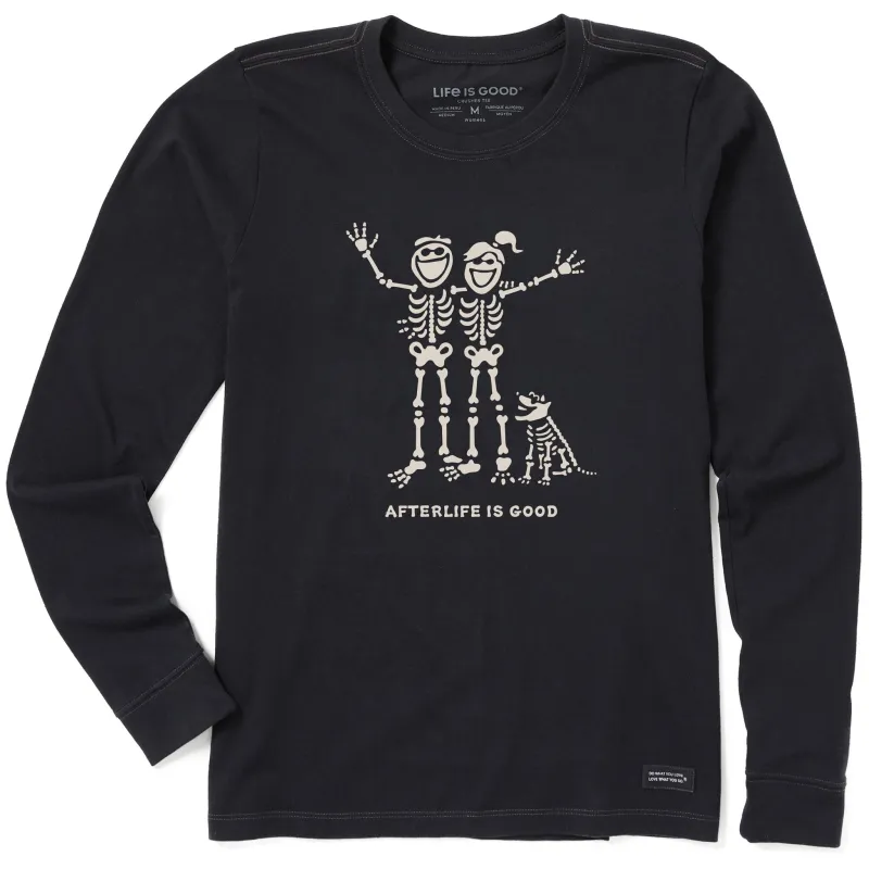 Women's Jake, Jackie & Rocket Skeletons Long Sleeve Crusher Tee sold by Life is Good