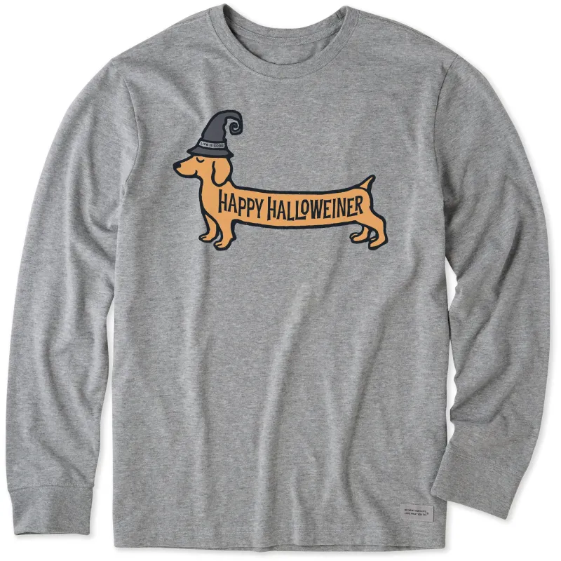 Men's Happy Halloweiner Long Sleeve Crusher Tee sold by Life is Good