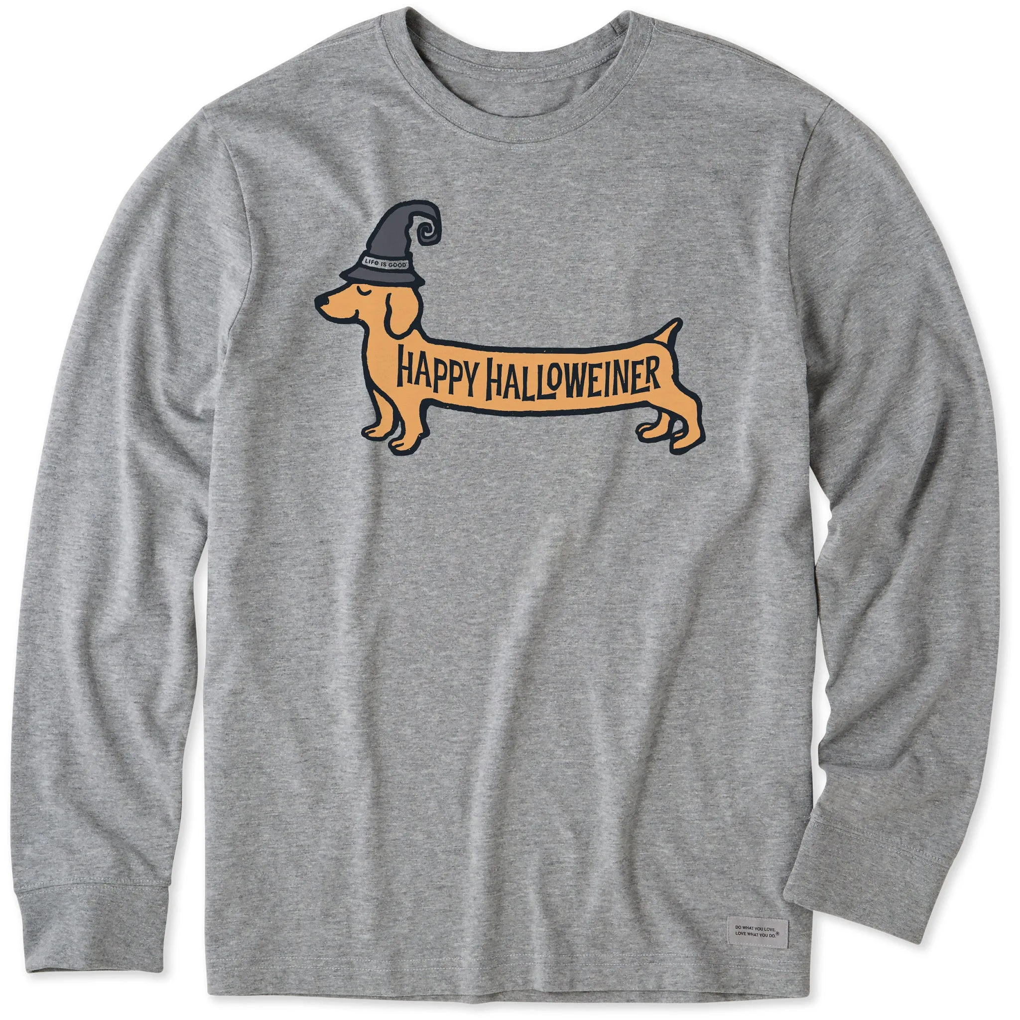 Men's Happy Halloweiner Long Sleeve Crusher Tee sold by Life is Good