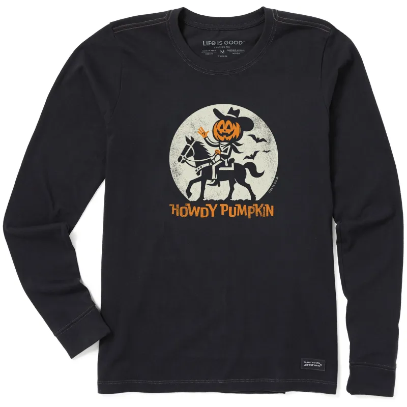 Women's Howdy Pumpkin Long Sleeve Crusher Tee sold by Life is Good