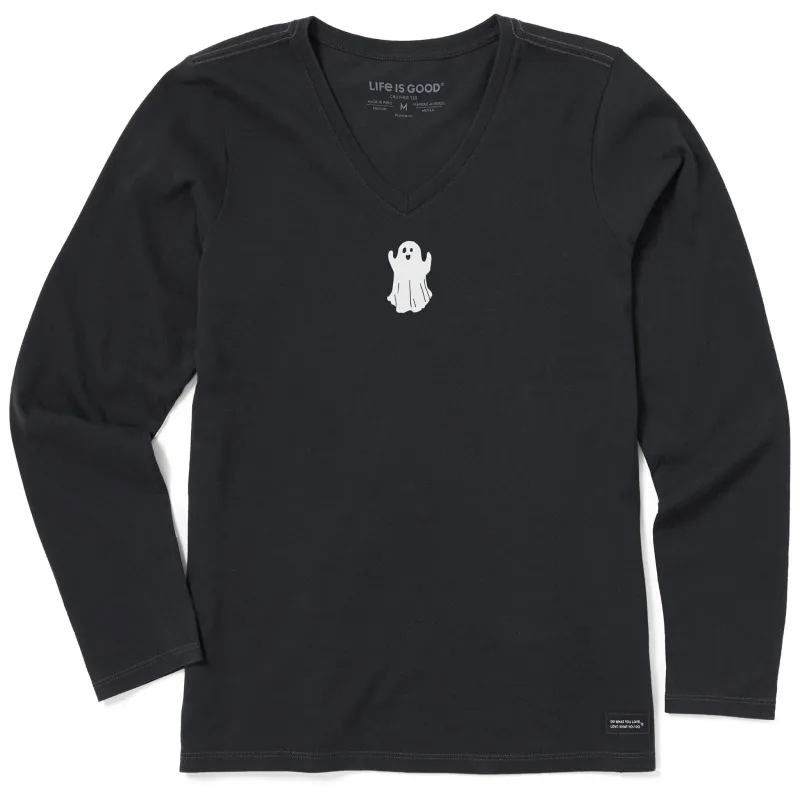 Women's Small Ghost Long Sleeve Crusher Vee made by Life is Good
