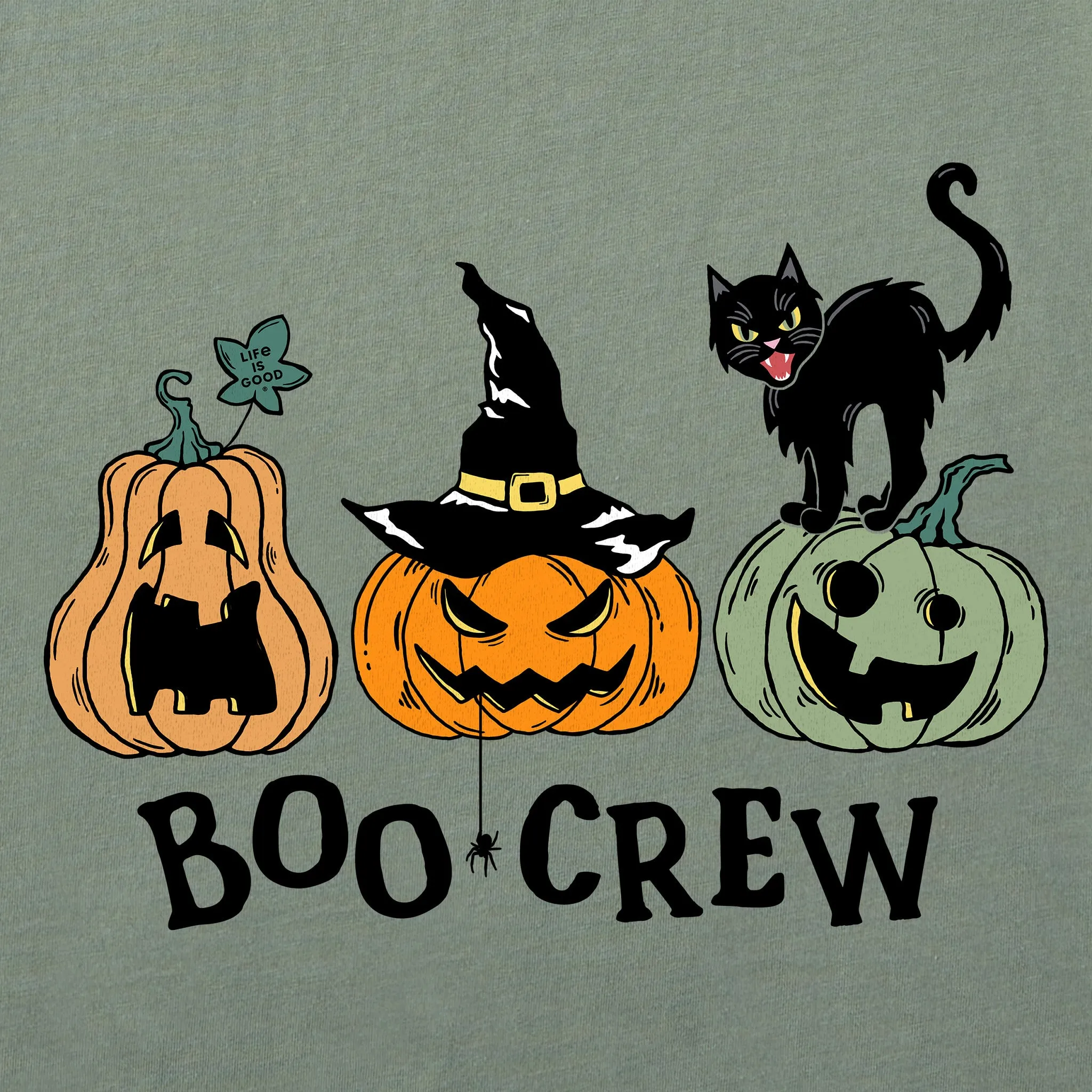Women's Pumpkins Boo Crew Long Sleeve Crusher Tee sold by Life is Good product image thumbnail 4