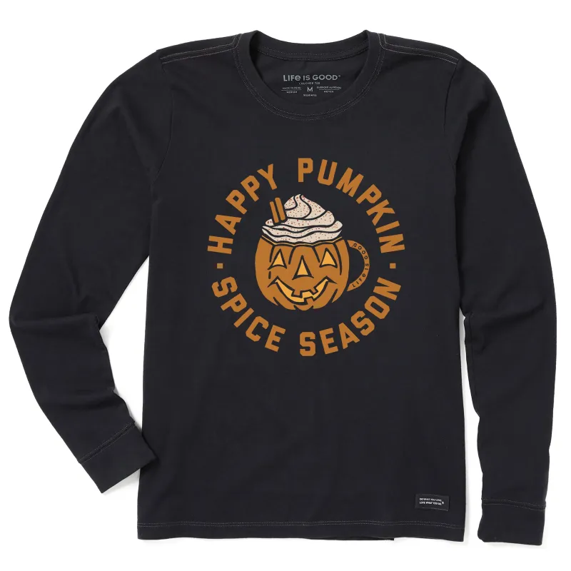 Women's Pumpkin Spice Season Long Sleeve Crusher Tee sold by Life is Good