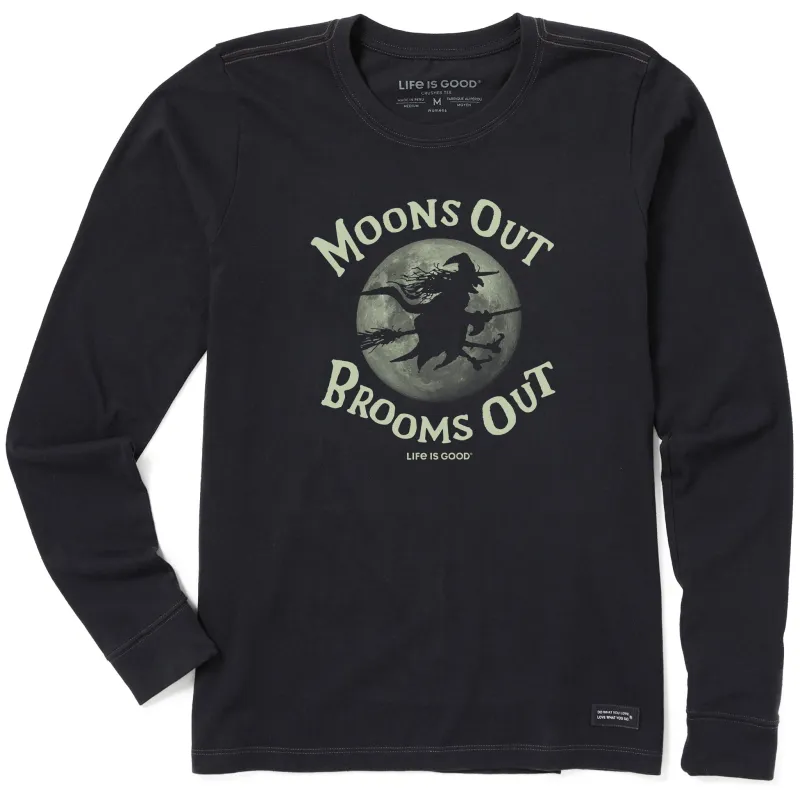 Women's Moon's Out Broom's Out Long Sleeve Crusher Tee sold by Life is Good