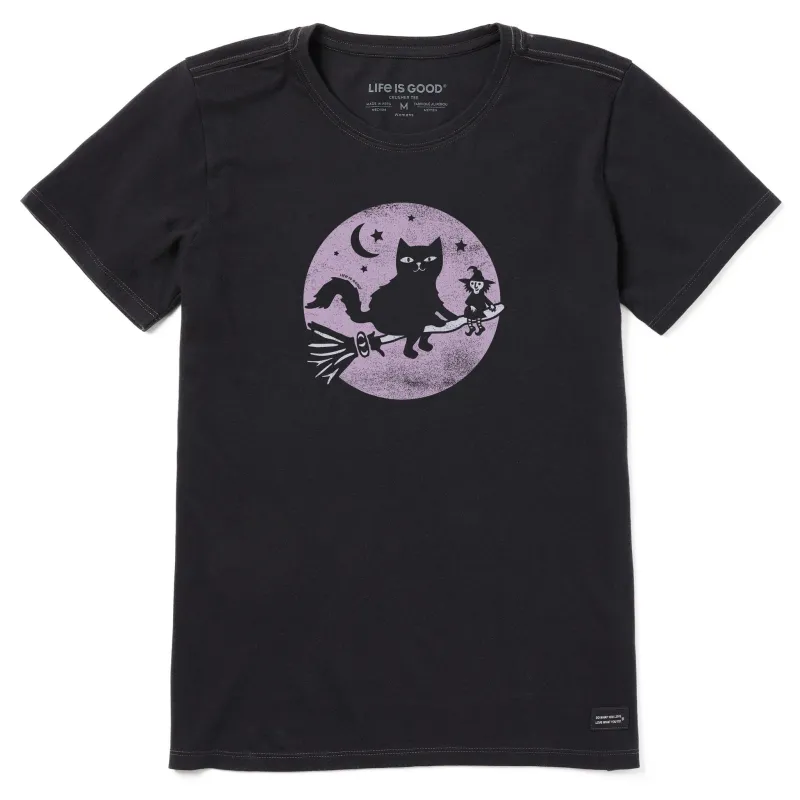 Women's Cat and Tiny Witch Short Sleeve Tee sold by Life is Good