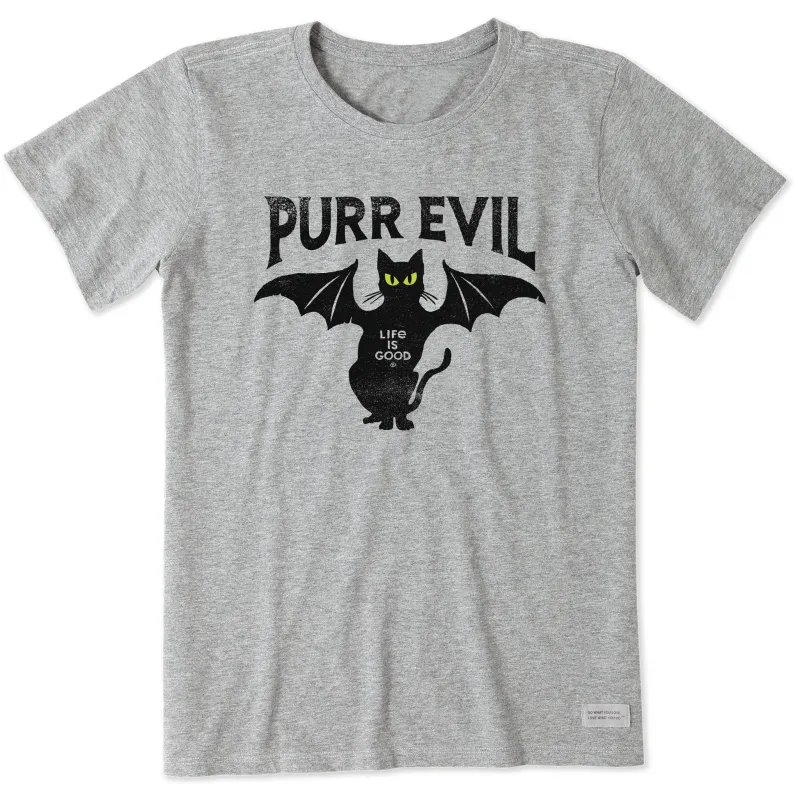 Women's Purr Evil Short Sleeve Crusher Tee sold by Life is Good